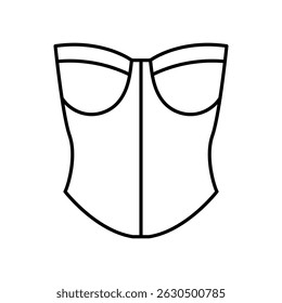 Korsett-Symbolvektor. Illustrationszeichen für zwei Aufenthalte. Fundamentbekleidungssymbol oder Logo.