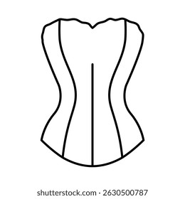 Korsett-Symbolvektor. Illustrationszeichen für zwei Aufenthalte. Fundamentbekleidungssymbol oder Logo.