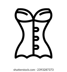 gráfico vectorial de ilustración de icono de línea corset. Ilustración de elemento simple gráfico vectorial, adecuado para aplicaciones, sitios web y presentaciones aisladas en fondo blanco