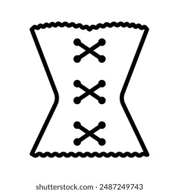 Corset linear logo mark in black and white