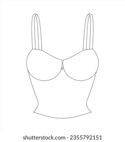Corset. Dibujo de esquema. Vector.