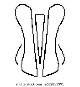 Icono de píxel de corsé, 8 bits. Ilustración vectorial aislada.