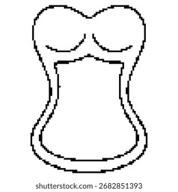 Icono de píxel de corsé, 8 bits. Ilustración vectorial aislada.