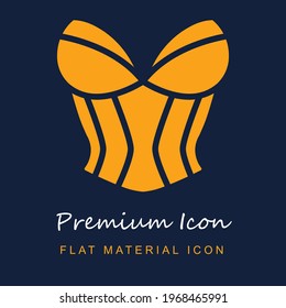 Corset premium material ui ux isolated vector icon in navy blue and orange colors