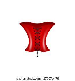 Corset in red and black design