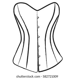 Corset sketch isolated. Vector.