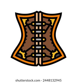 corset steampunk vintage color icon vector. corset steampunk vintage sign. isolated symbol illustration