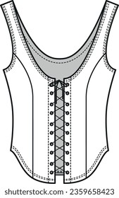 Corset top CAD for fashion design