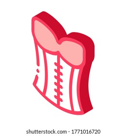 Corset Underwear Icon Vector. Isometrisches Corset Underwear Schild. farbige einzelne Symbolillustration