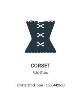Corset vector icon on white background. Flat vector corset icon symbol sign from modern clothes collection for mobile concept and web apps design.