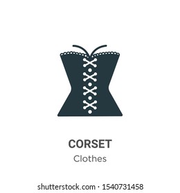 Corset vector icon on white background. Flat vector corset icon symbol sign from modern clothes collection for mobile concept and web apps design.