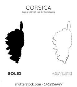 Corsica map. Blank vector map of the Island. Borders of Corsica for your infographic. Vector illustration.