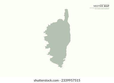 Corsica map of green vector modern.