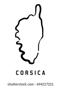 Corsica map outline - smooth simplified island shape map vector.