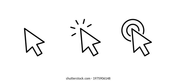 corsor arrow icon set, click icon vector 
