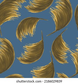Cortaderia branches vector seamless pattern
