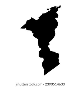 Cortes department map, administrative division of Honduras. Vector illustration.