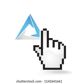 Cortex Cryptocurrency Coin Sign Hand Cursor Click Isolated
