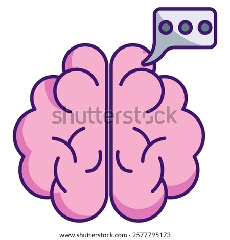 Cortex Icon - Lineal Color Style - Brain Theme