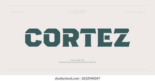 Cortez font, wide, modern, bold, alphabet, thick, extended, urban, logo, tech, retro, letter, unique, strong, typography, business, technology, Modern bold display font with extended alternate letters