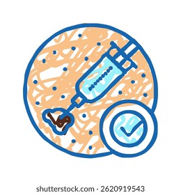 corticosteroide injeção ícone doodle esboço vetor. sinal de injeção de corticosteroide. ilustração símbolo isolado