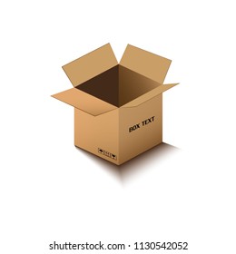 
corton box, postal packing, box on white background, vector illustration