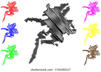 Corum City (Republic of Turkey, Black Sea Region) map vector illustration, scribble sketch City of Corum map