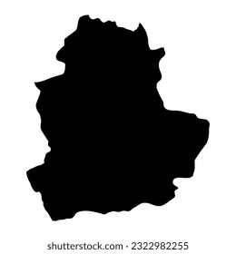 Mapa de la provincia de Corum, divisiones administrativas de Turquía. Ilustración vectorial.
