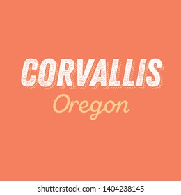 Corvallis, Oregon t-shirt printing design, typography, vector graphics, illustration, badge applique label.