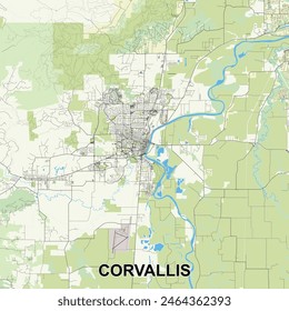 Corvallis, Oregon, USA map poster art