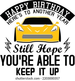 Corvette t-shirt design happy birthday svg