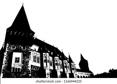 Corvin Castle vector illustration