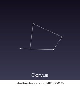 Corvus constellation as it can be seen by the naked eye.