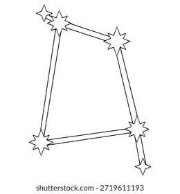 Corvus constellation illustration hand drawn outline vector