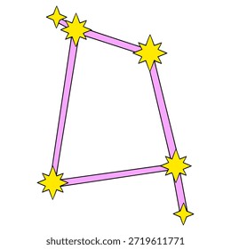Corvus constellation illustration hand drawn isolated vector