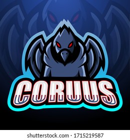 Corvus mascot esport logo design 