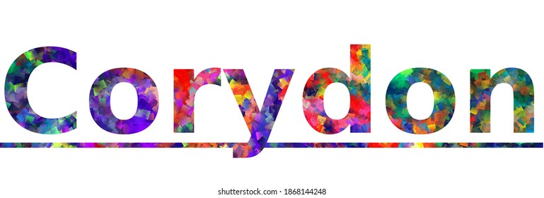 Corydon. Colorful typography text banner. Vector the word corydon design. Can be used to logo, card, poster, heading and beautiful title