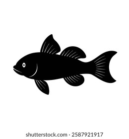 Corydoras Silhouette Vector Art and Corydoras Fish Black Color Design