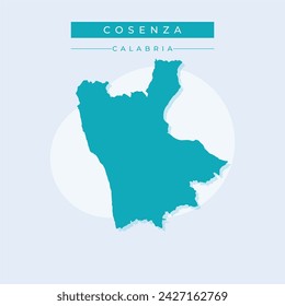 Cosenza province (Italy, Italian Republic, Calabria region) map vector illustration, scribble sketch Province of Cosenza map