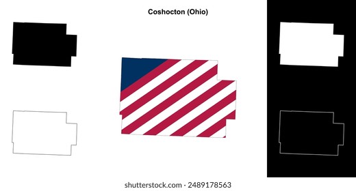 Coshocton County (Ohio) outline map set