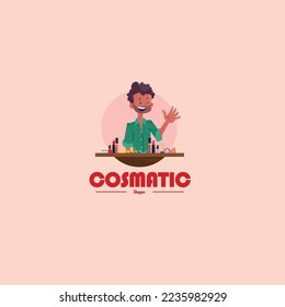 Cosmatic vector mascot logo template. 