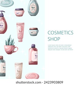 

Cosmatics poster. Freehand drawing. Isolate on a white background. Vector