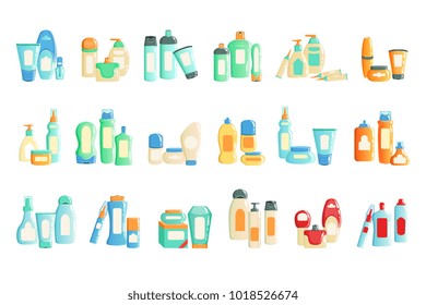 Cosmetc Products Bottles Sets Collection Of Illustrations