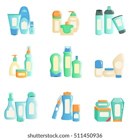 Cosmetc Products Bottles Sets Collection Of Illustrations