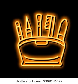 cosmetic accessories bag neon light sign vector. cosmetic accessories bag illustration