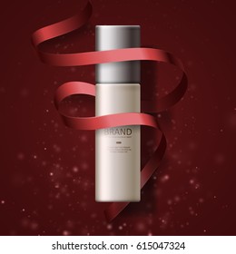 Cosmetic ads. Illustration for annual sale or christmas sale. Graphic concept for your design