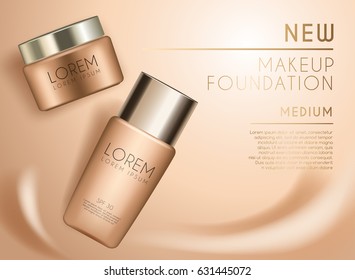 Cosmetic Ads Template : Makeup Foundation : Vector Illustration