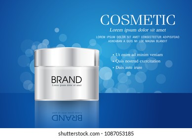 Cosmetic ads template ,sparkling background with glitter polka, vector design