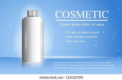 Cosmetic ads template ,sparkling background with glitter polka, vector design.