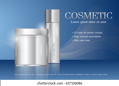 Cosmetic ads template ,sparkling background with glitter polka, vector design.